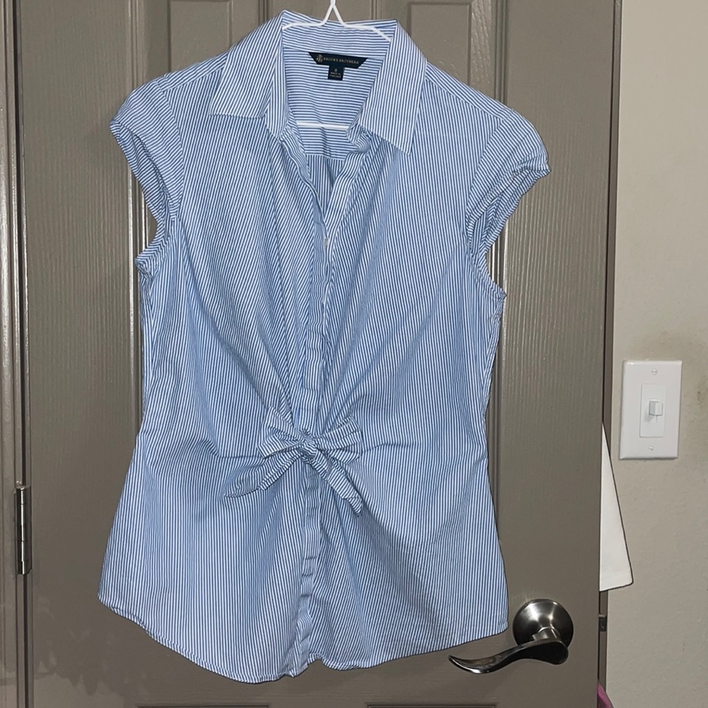 Brooks Brothers Striped Button Up Blouse